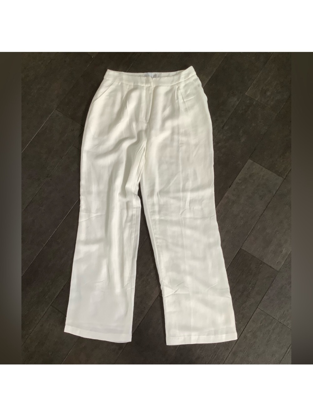 Princess Polly White Wide-Leg Trousers